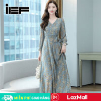 Váy IEF dành cho Nữ, Hình Quạt Lớn Phong Cách Mới, Eo Trung Niên, Váy Chữ A Dài Tay Hình Ôm Hugg, Đầm Thời Trang # 475632