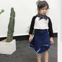 Váy jean cá tính cho bé gái hàng QC kèm hình thật