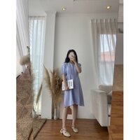 Váy Kẻ Cổ Tròn Dáng Xòe Bazic Hàng Quảng Châu M560- Lolla_Fashion