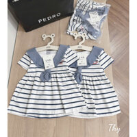Váy kẻ ngang dáng xoè cổ thuỷ thủ chk bé gái