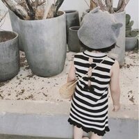 Váy Kẻ Sọc Trắng Đen Cho Bé Gái  Váy Cotton cho bé gái