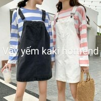 Váy kiểu Yếm  nữ Kaki hottrend 2 dây cá tính Hienthaoshop sz S M L XL