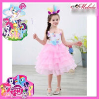 Váy kỳ lân Pony bé nhỏ cho bé, có sẵn màu hồng 9-28kg