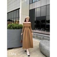 Váy len bầu mùa đông dáng dài thiết kế đẹp sang chảnh