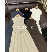 Váy Len Cổ 3cm Sát Nách Dáng Dài