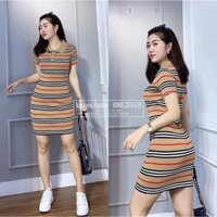 Váy len cổ bẻ kẻ