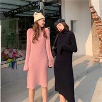 Váy len dài dáng suông xiêu hót mùa đông 2019