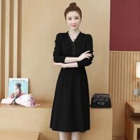 Váy len dáng dài kẻ sọc phong cách Hàn Quốc LEK226 (Đen)                          - 25099412                                                       Yêu thích