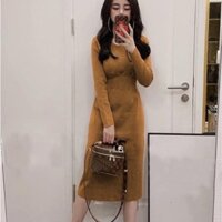 Váy len dáng dài maxi thắt đai eo