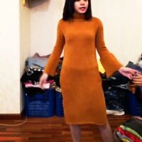 Váy len lông cừu body