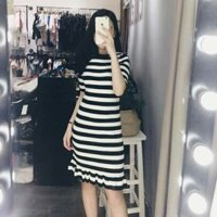 Váy len sọc ngang