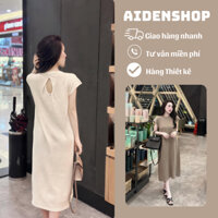 Váy len suông thiết kế đẹp Aidenshop đầm bầu thu đông 2023