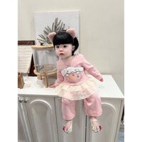 Váy len thỏ mềm cho bé đi Gái