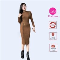 Váy len trơn body 3p  dáng dài  chất len ép đầy dặn  Ealover Váy Nữ