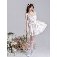 Váy liền hai dây hoa nhí siêu tiên nữ Instagram phong cách ngọt ngào Mẫu Mới Mùa Hè sốt SISI mới Váy công chúa váy ngắn học sinh