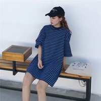 váy liền họa tiết kẻ ngang (order)