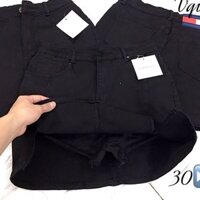 váy liền quần jean lụa Giãn xẽ tà đùi 2 bên size36-38