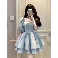 Váy liền tay phồng hoa giải lao kiểu Pháp mới Váy công chúa Disney đào tẩu phong cách múa ba lê mùa hè cho trẻ em