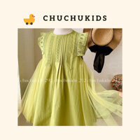 Váy liền thân cho bé gái đi biển phong cách Hàn Quốc