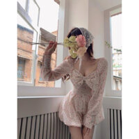 váy liền thân giả quần hoa nhí