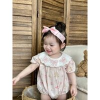 Váy Liền Thân Họa Tiết Màu Hồng Đáng Yêu Dành Cho Bé Gái, Bộ BodySuit Thời Trang Mùa Hè Mới 2024 Hàng QCCC