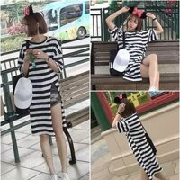 Váy liền thân xẻ tà chất mát