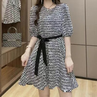 Váy liền thời trang mùa hè mẫu mới váy dài Vừa khí chất thân hình nhỏ gọn che bụng cỡ lớn phong cách Tây cho nữ áo giáp chồn BSWL