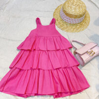 Váy Linen hồng cánh sen