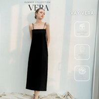Váy linen Vera dress 2 dây thân dài dáng suông nhiều màu, phong cách tối giản | the tendy official
