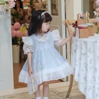 Váy Lolita Công Chúa Màu Xanh Dễ Thương Cho Bé, Đầm Lolita Công Chúa Mùa Hè Cho Bé Từ 2-8 Tuổi