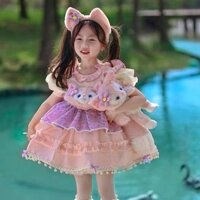 Váy Lolita Lingna Belle Cáo Hồng Xinh Xắn Dễ Thương, Set Váy Công Chúa Lingna Belle + Phụ Kiện Mùa Hè Cho Bé Gái