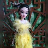 váy lông vũ cho búp bê p4