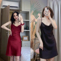Váy lụa cổ đổ,lụa latin mềm mịn,che tên(ảnh thật + video thật)