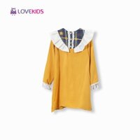 Váy lụa tắm vàng phối bèo Lovekids LK0216