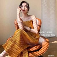 Váy Maxi 2 Dây, Đầm Maxi Xếp Ly Đi Biển Chất Lụa Dáng Suông Siêu Mát