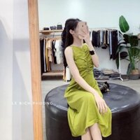 Váy Maxi_ Đầm 2 dây lụa sần siêu xinh mặc đi biển đi chơi