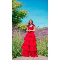 Váy Maxi Đi Biển , Đầm Bèo Tầng, AVVA1, Chất Voan Mềm Mát, Mầu Trắng, Vàng, Đỏ. Tuyệt Phẩm Sống Ảo, Mẫu Hot Hè 2022