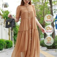 Váy maxi lụa 2 lớp tơ mát lót habutai, thiết kế trẻ trung, thanh lịch - HERSE VA-002