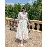 Váy Maxi Nữ Dáng Dài Đi Biển, Đầm Maxi Đi Biển Xẻ Tà Dài Nhún Eo Hàng Thiết Kế 2 Lớp Form Dáng Rộng Dưới 59kg