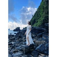 Váy maxi trắng đi biển