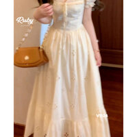 Váy Maxi Trắng Hàn Quốc Mùa Hè Thanh Lịch & Bay Bổng