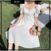 Váy Maxi trắng nhẹ nhàng, điểm nhấn hai dây chéo - V061