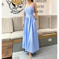 Váy Maxi Xanh Pastel Dáng Dài Hai Dây Có Túi Hông Cực Xinh Phù Hợp Đi Biển Nhẹ Nhàng Chất Liệu Thô Nến Mềm Mịn