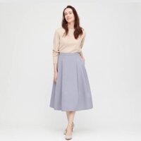 Váy midi Uniqlo phồng nhẹ xếp ly