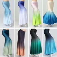 Váy múa dân tộc Dai cho phụ nữ, váy dài ôm sát nửa thân cho người lớn, váy luyện tập thi nghệ thuật gradient, trang phục biểu diễn dân tộc