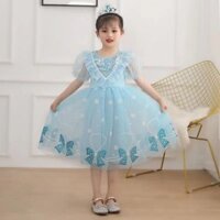 Váy mùa hè cho bé gái, công chúa Elsa, phong cách mới, thời trang trẻ em, quần áo rộng rãi, thời trang mùa hè cho bé gái, dài vừa phải 3.26