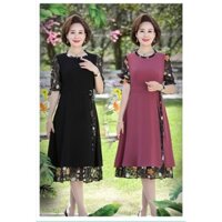 Váy mùa hè mới của mẹ 2022 Váy kiểu phương tây của phụ nữ trung niên váy voan của phụ nữ 40 tuổi váy trung niên