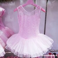 Váy múa trẻ em ren hoa hồng