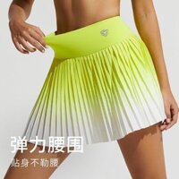 Váy ngắn thể thao, quần váy ngắn xếp ly nhanh khô thoáng khí thể dục chạy Bộ hai mảnh giả chống hở
