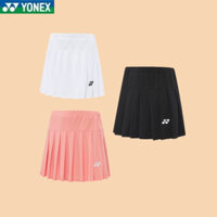 Váy ngắn thể thao Yonex nữ cầu lông phong cách mới, quần vợt, chạy bộ ngoài trời, khô nhanh, thoáng khí, chống chói, váy xếp ly hai mảnh giả